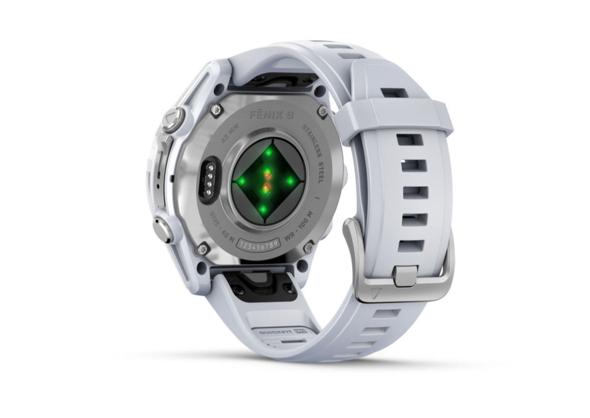 Garmin Fenix 8 - 43mm, Amoled, Silver With Whitestone Silicone Band