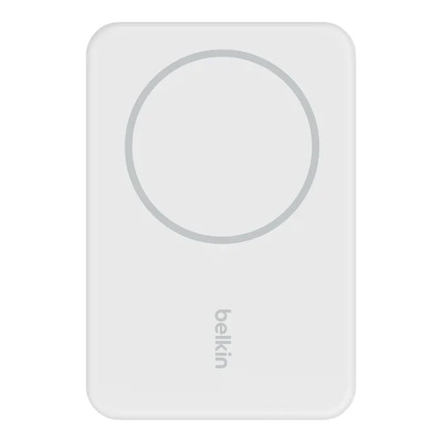 BELKIN BOOSTCHARGE Magnetic Wireless PowerBank 5000 Mah + Stand - For Apple iPhone 12/13/14 and Higher Models - White