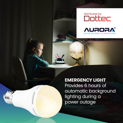 Aurora Emergency LED Light Bulb E27 | Rechargeable Backup 2 Pack