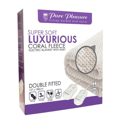 PurePleasure Double Coral Fitted Electric Blanket